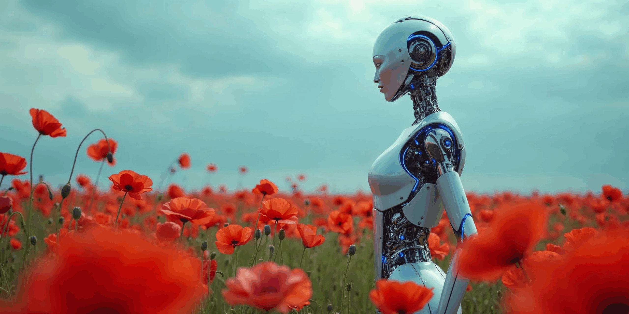 robot IA dans un champ