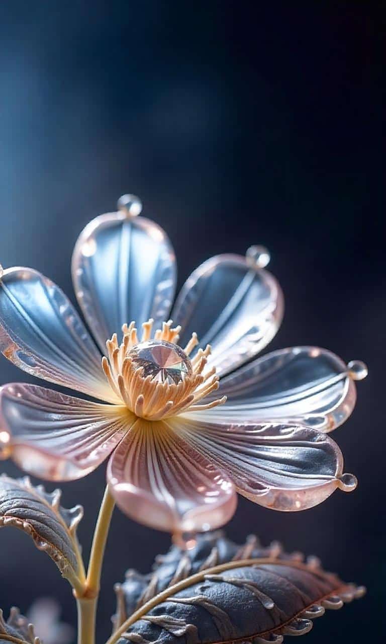 fleur générée poar IA en crystal